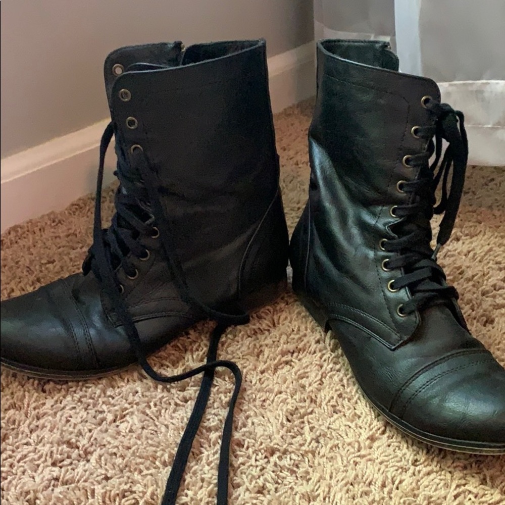 Black combat boots